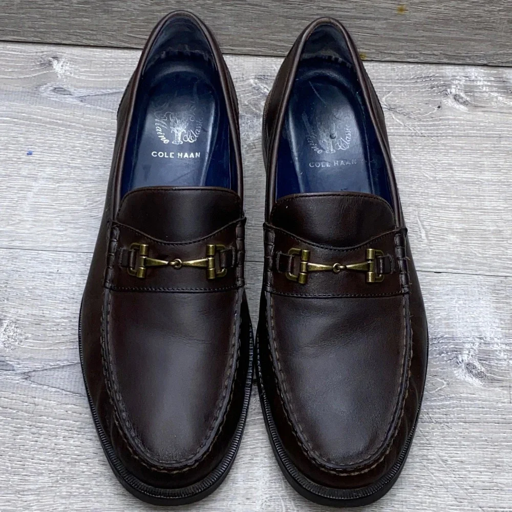 Cole Haan Loafers Pinch Maine Classic Mens 11.5 Brown Leather‎ Bit Loafer C27985